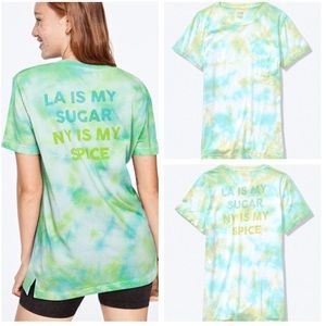 VS Pink Green Blue Tie Dye NY LA Campus Tee Shirt Small